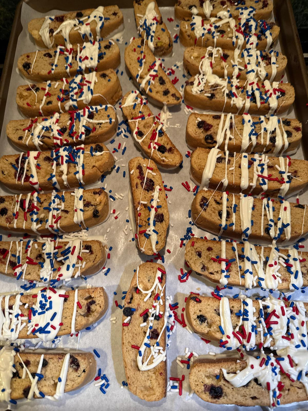 Seasonal Special - Red White and Blueberry Loaded Biscotti (GF)