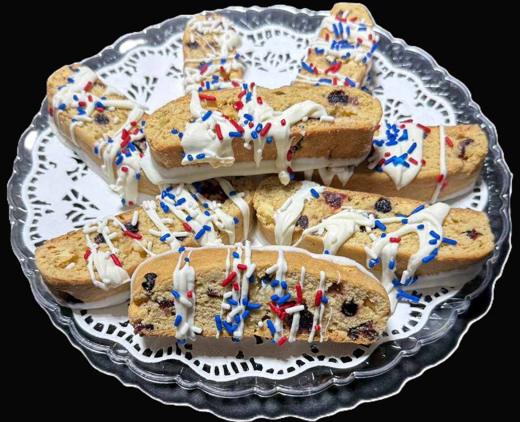Seasonal Special - Red White and Blueberry Loaded Biscotti (GF)